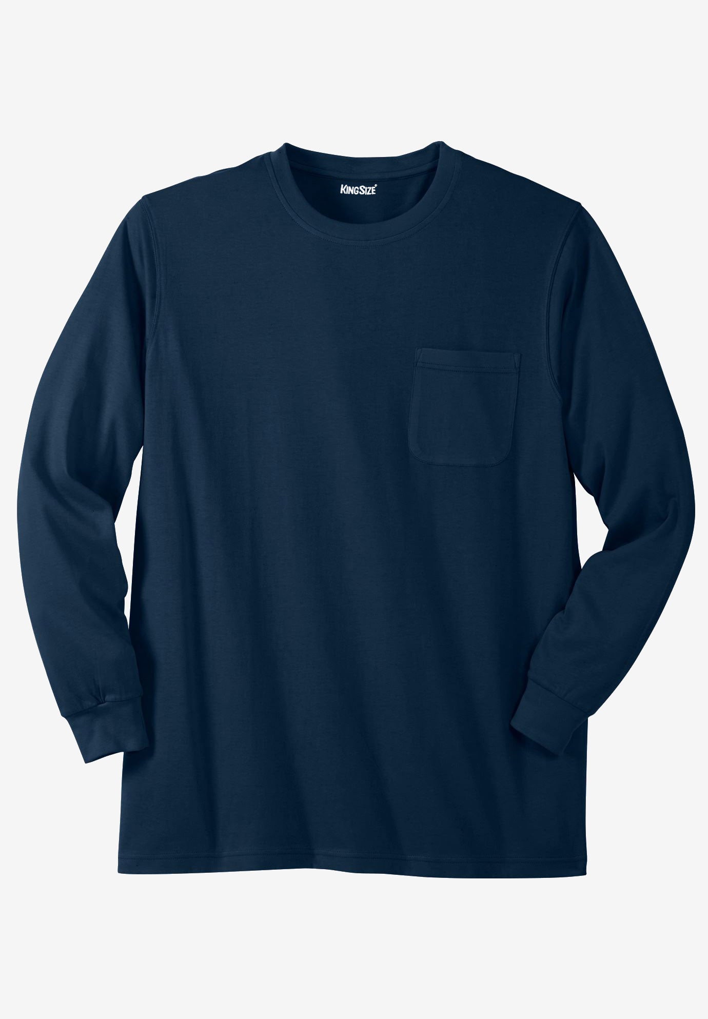 Shrink-Less&trade; Lightweight Long-Sleeve Crewneck Pocket T-Shirt image number 0