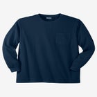 Shrink-Less&trade; Lightweight Long-Sleeve Crewneck Pocket T-Shirt image number null