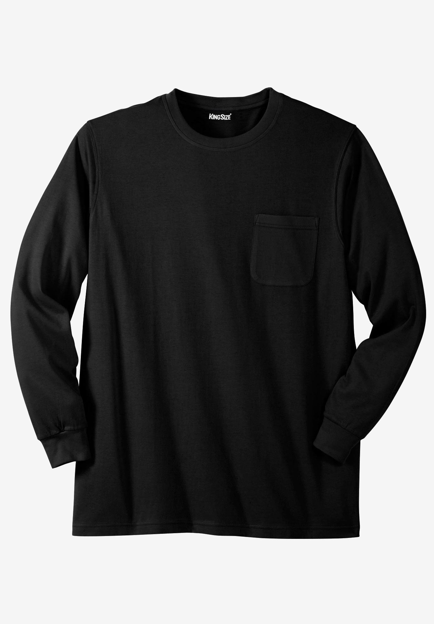 Shrink-Less&trade; Lightweight Long-Sleeve Crewneck Pocket T-Shirt image number 0