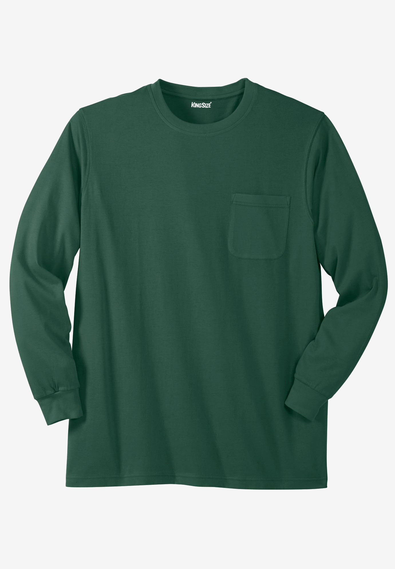 Shrink-Less&trade; Lightweight Long-Sleeve Crewneck Pocket T-Shirt image number 0
