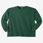 Shrink-Less&trade; Lightweight Long-Sleeve Crewneck Pocket T-Shirt image number null