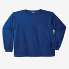 Shrink-Less&trade; Lightweight Long-Sleeve Crewneck Pocket T-Shirt image number null