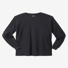Shrink-Less&trade; Lightweight Long-Sleeve Crewneck Pocket T-Shirt image number null