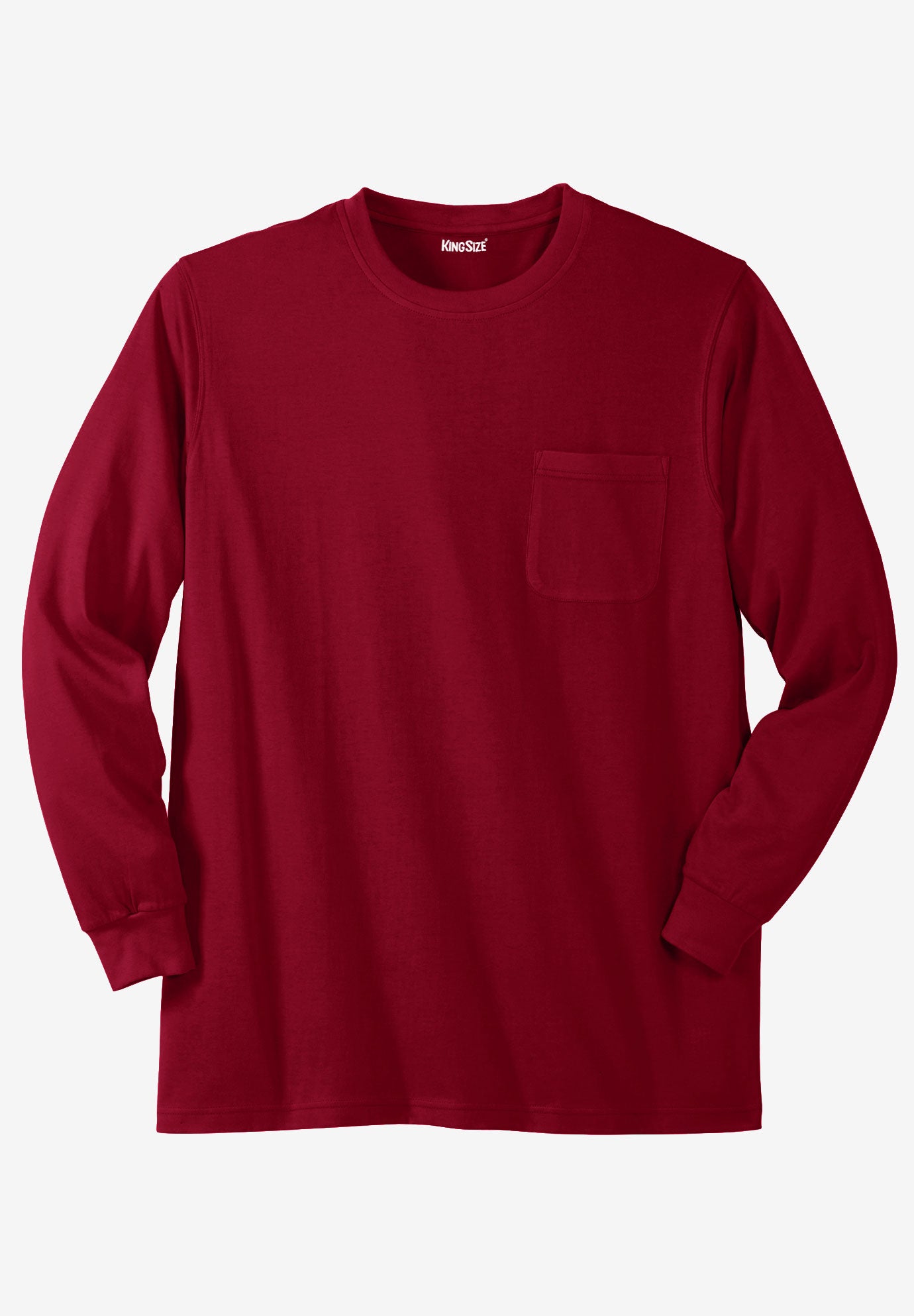 Shrink-Less&trade; Lightweight Long-Sleeve Crewneck Pocket T-Shirt image number 0