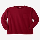 Shrink-Less&trade; Lightweight Long-Sleeve Crewneck Pocket T-Shirt image number null