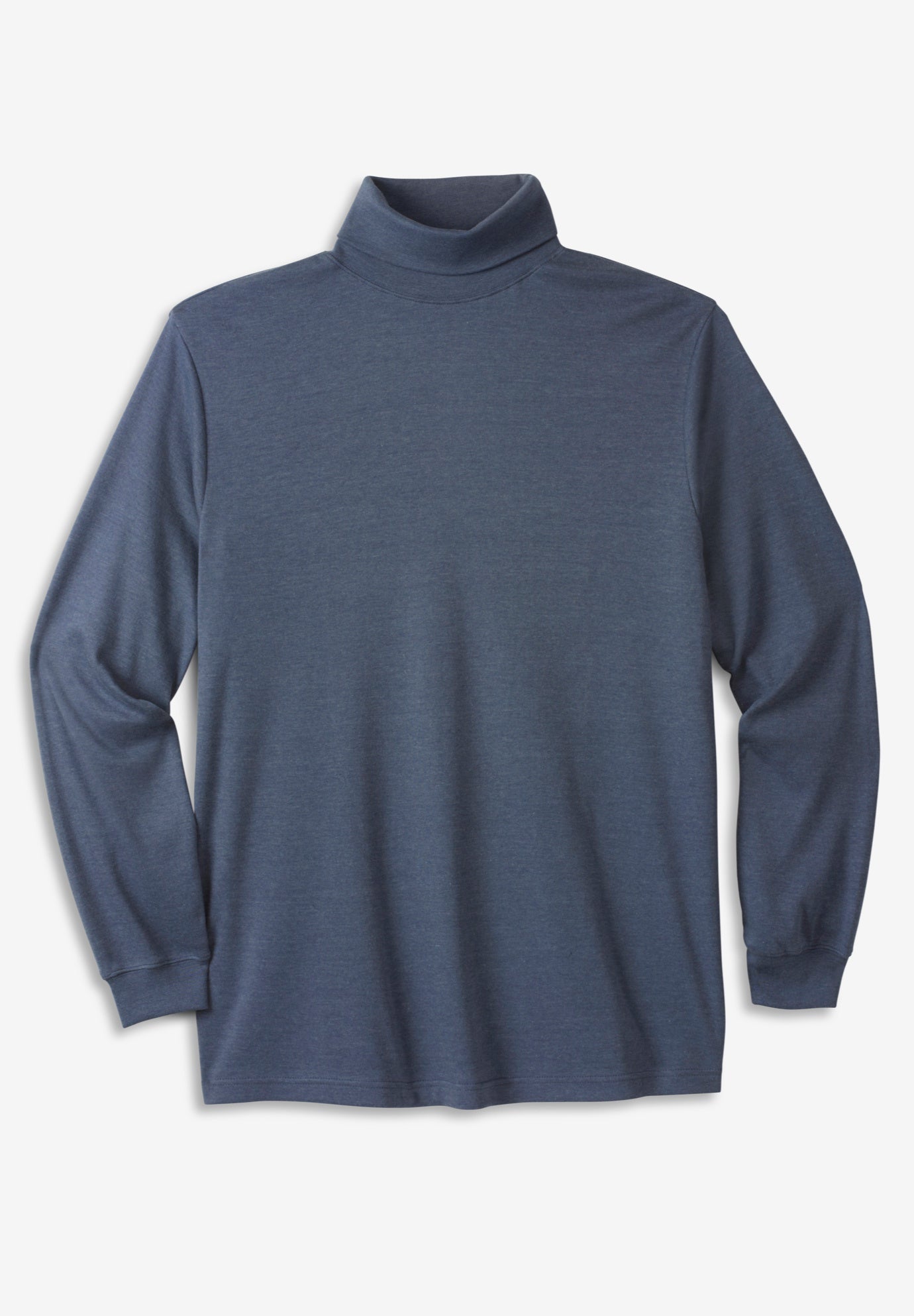 Turtleneck Long-Sleeve Tee - Relaxed Fit Top, Heather Slate