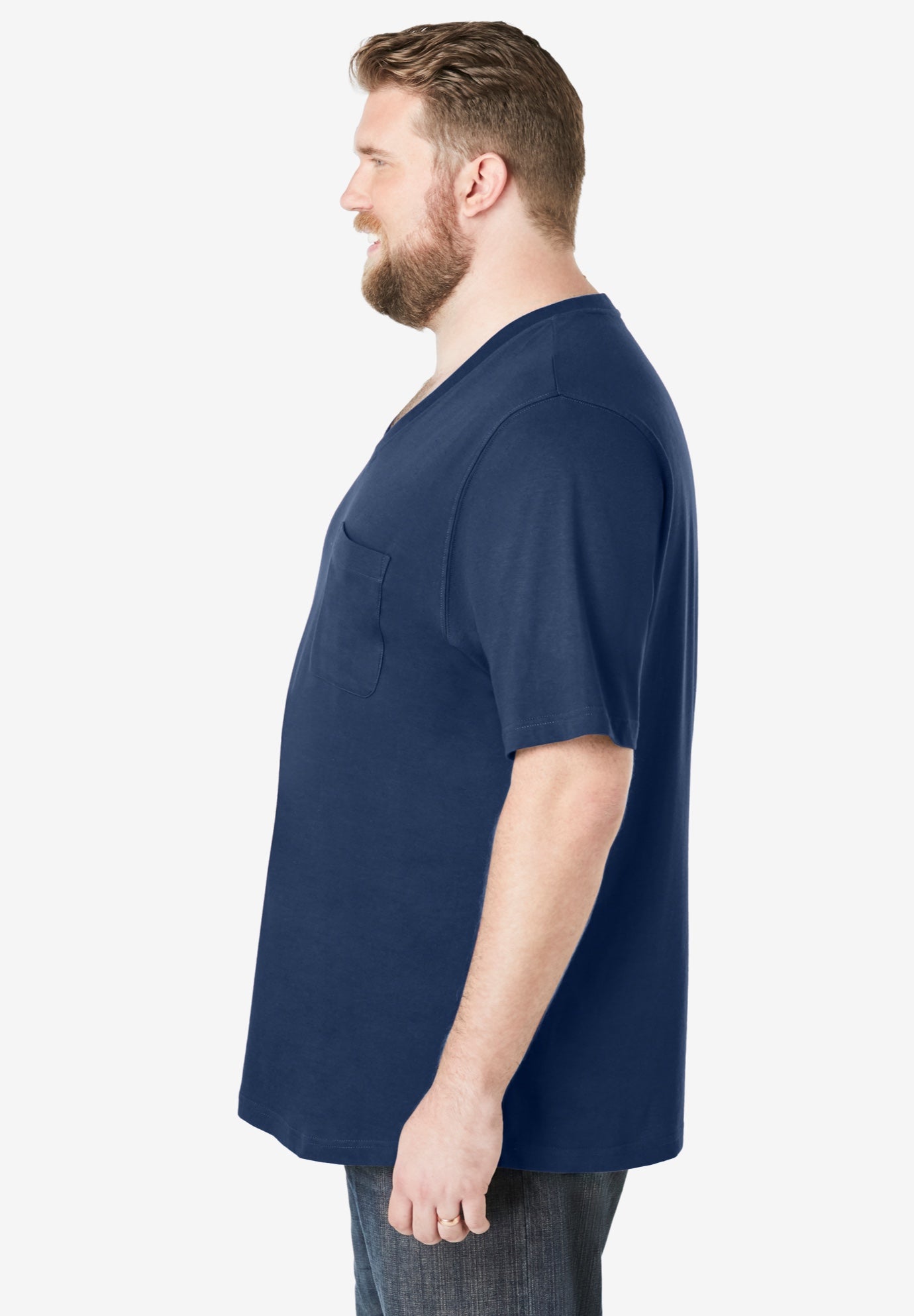 Shrink-Less Lightweight V-Neck Pocket T-Shirt image number 2