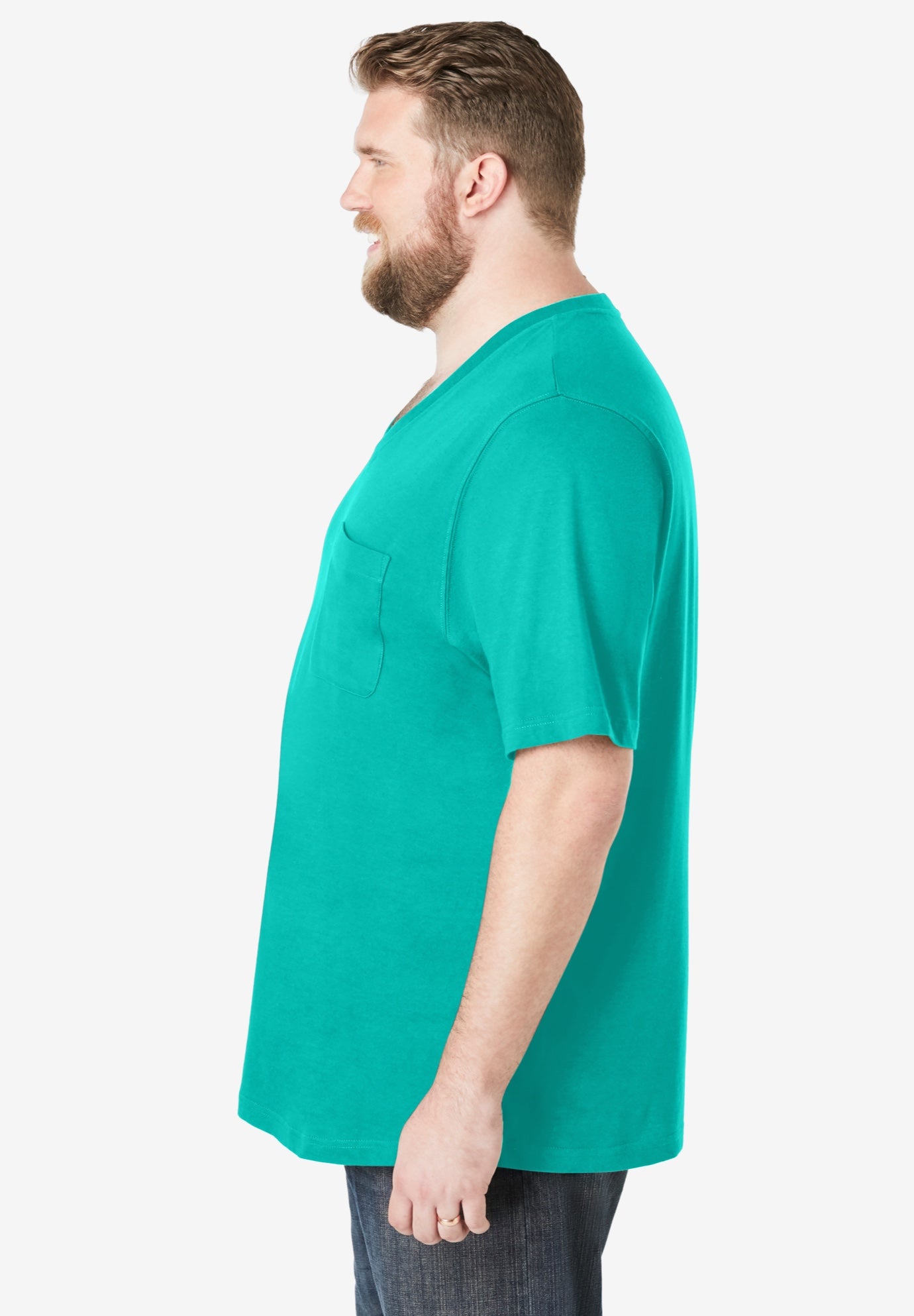 Shrink-Less Lightweight V-Neck Pocket T-Shirt image number 2