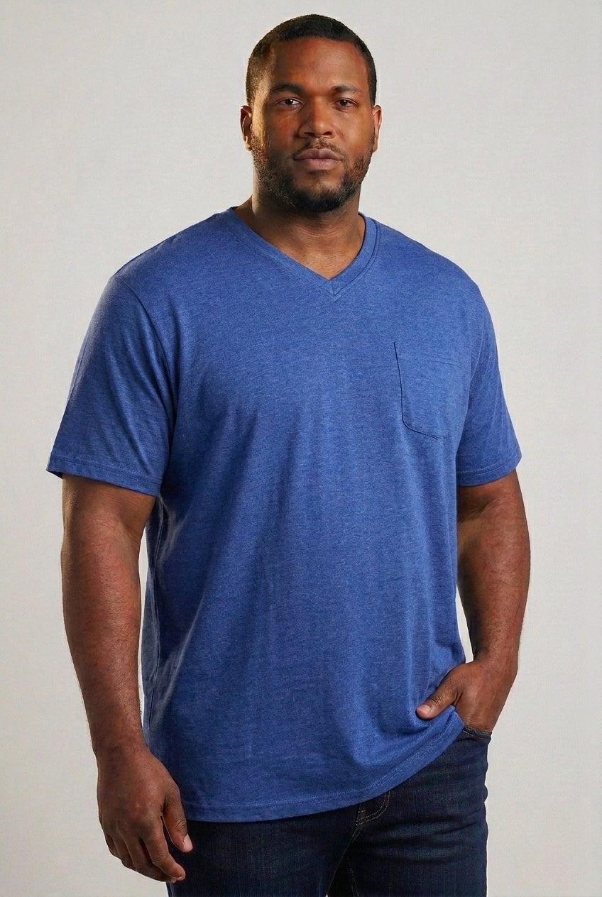 Shrink-Less Lightweight V-Neck Pocket T-Shirt image number 0