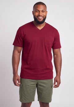 Shrink-Less Lightweight V-Neck Pocket T-Shirt