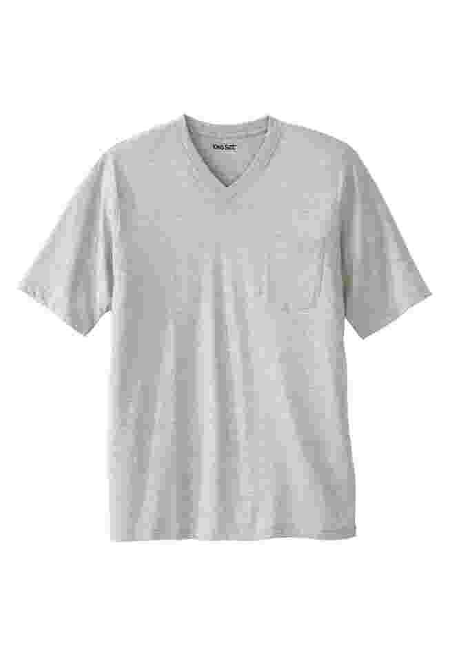 Shrink-Less Lightweight V-Neck Pocket T-Shirt image number 0