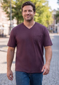 Shrink-Less Lightweight V-Neck Pocket T-Shirt