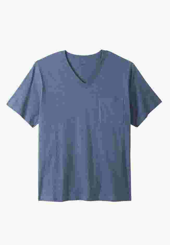 Shrink-Less Lightweight V-Neck Pocket T-Shirt image number 0