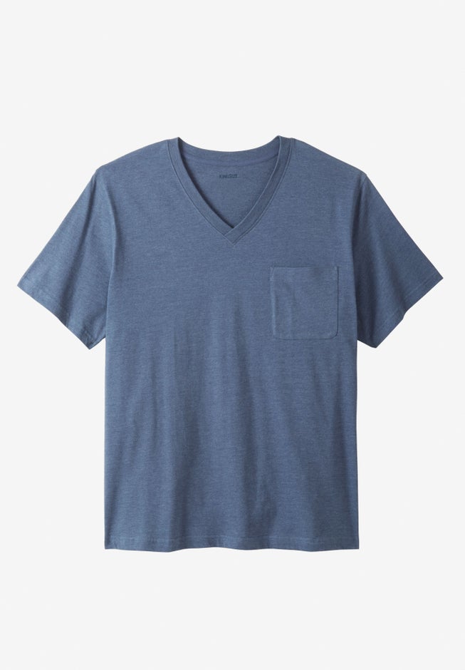 Shrink-Less Lightweight V-Neck Pocket T-Shirt image number 0
