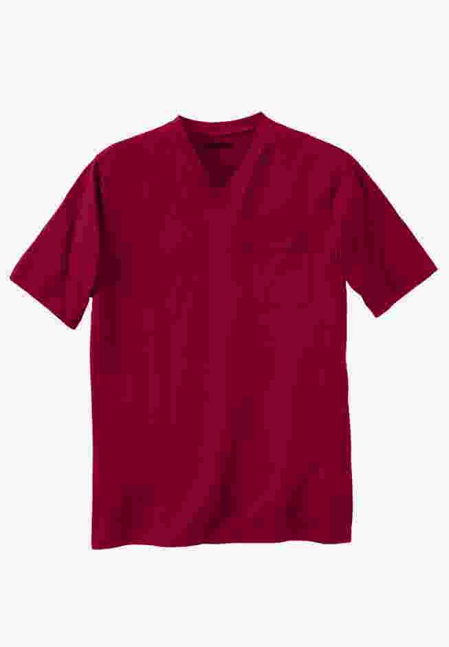 Shrink-Less Lightweight V-Neck Pocket T-Shirt image number 0