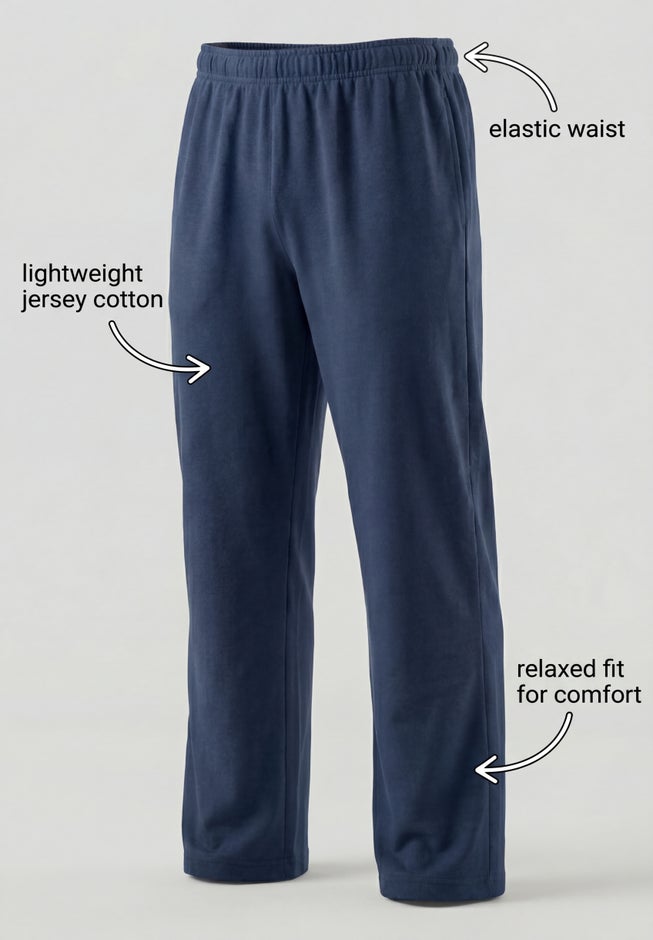 Lightweight Jersey Open-Bottom Sweatpants image number 1