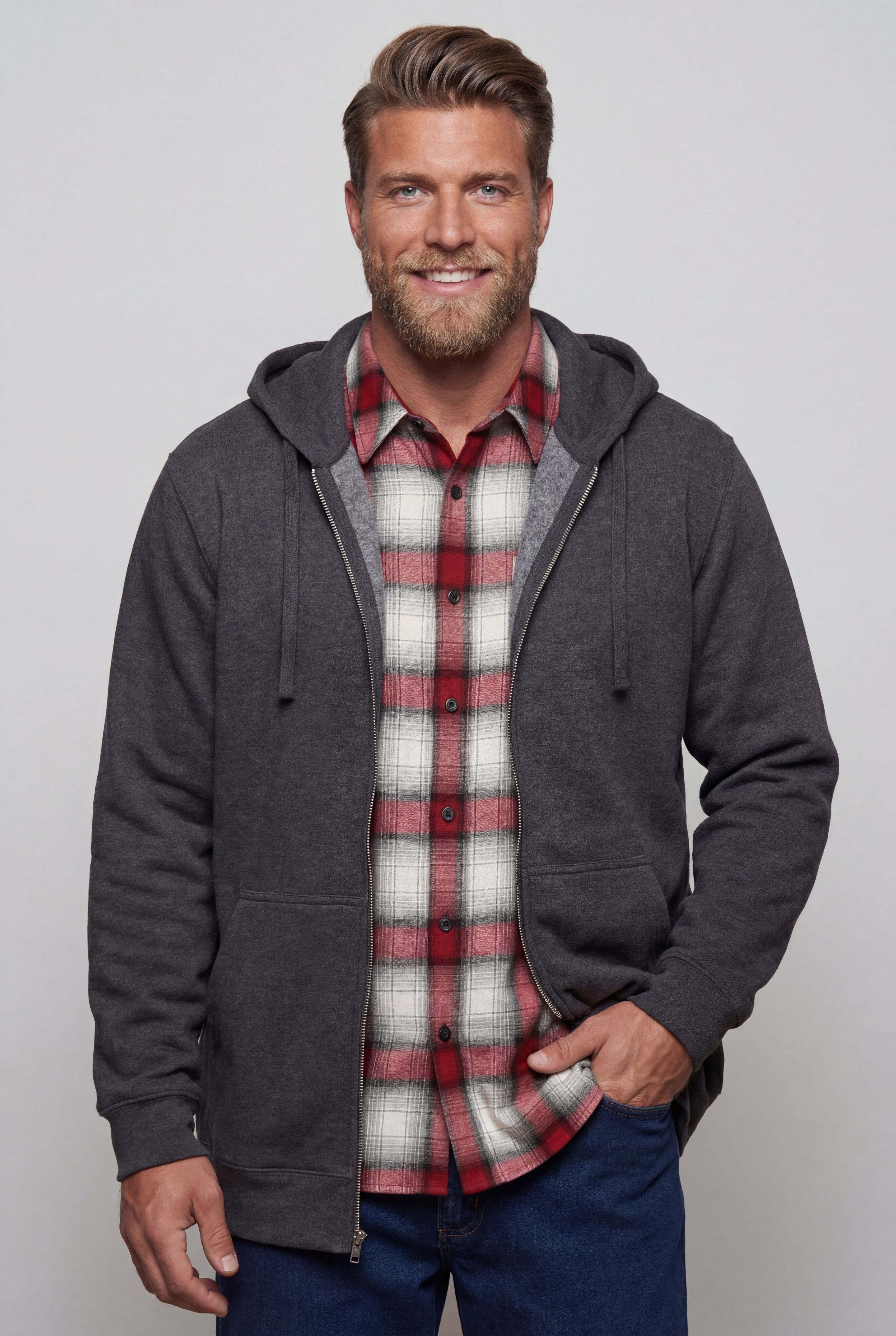 Fleece Zip-Front Hoodie image number 0