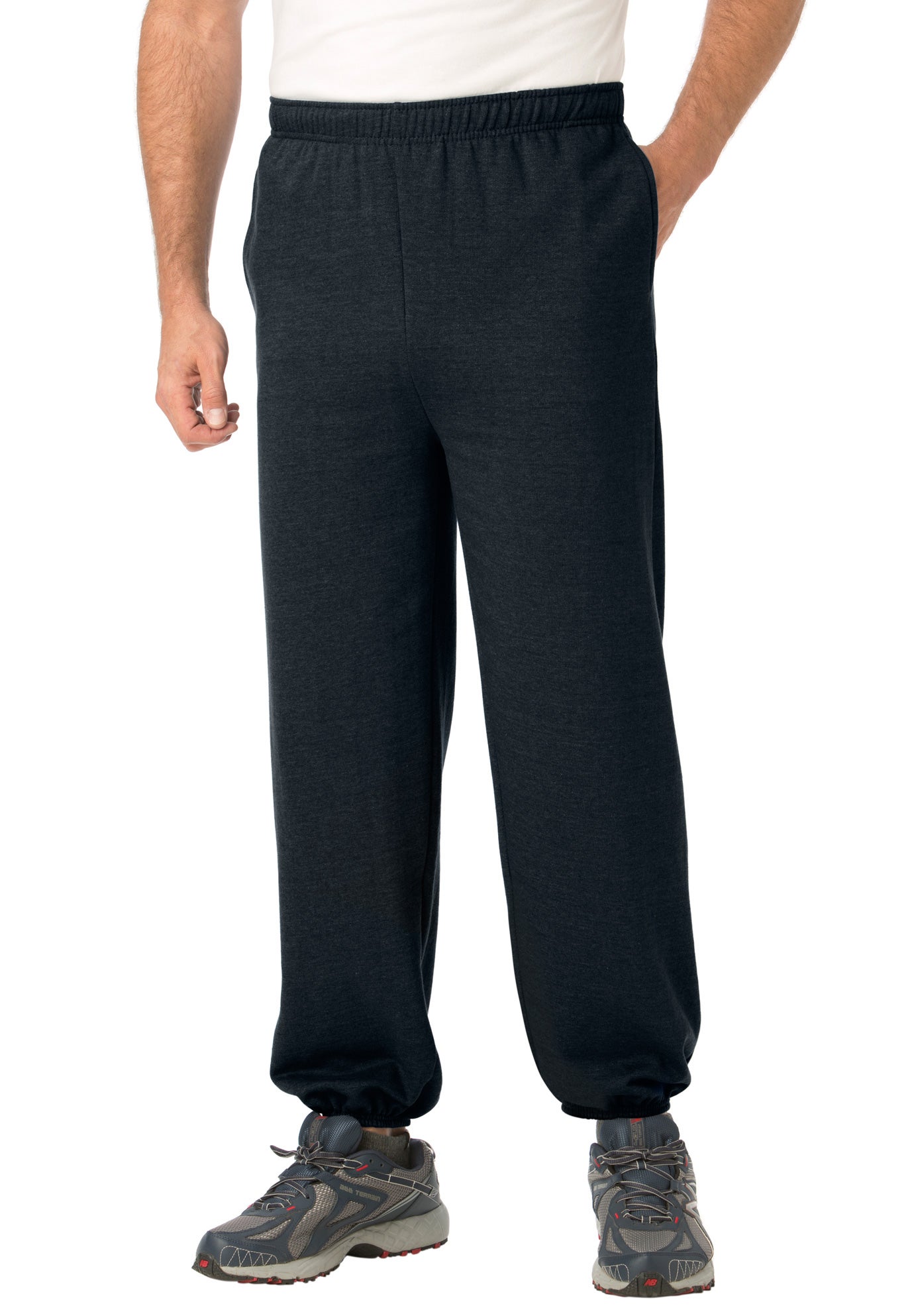 ★AMES-WORLDWIDE★LAYERED SWEATPANTS BLACK★正規品/直送料込 Elastic Cuff Fleece Sweatpants - Relaxed Fit, Black | King Size