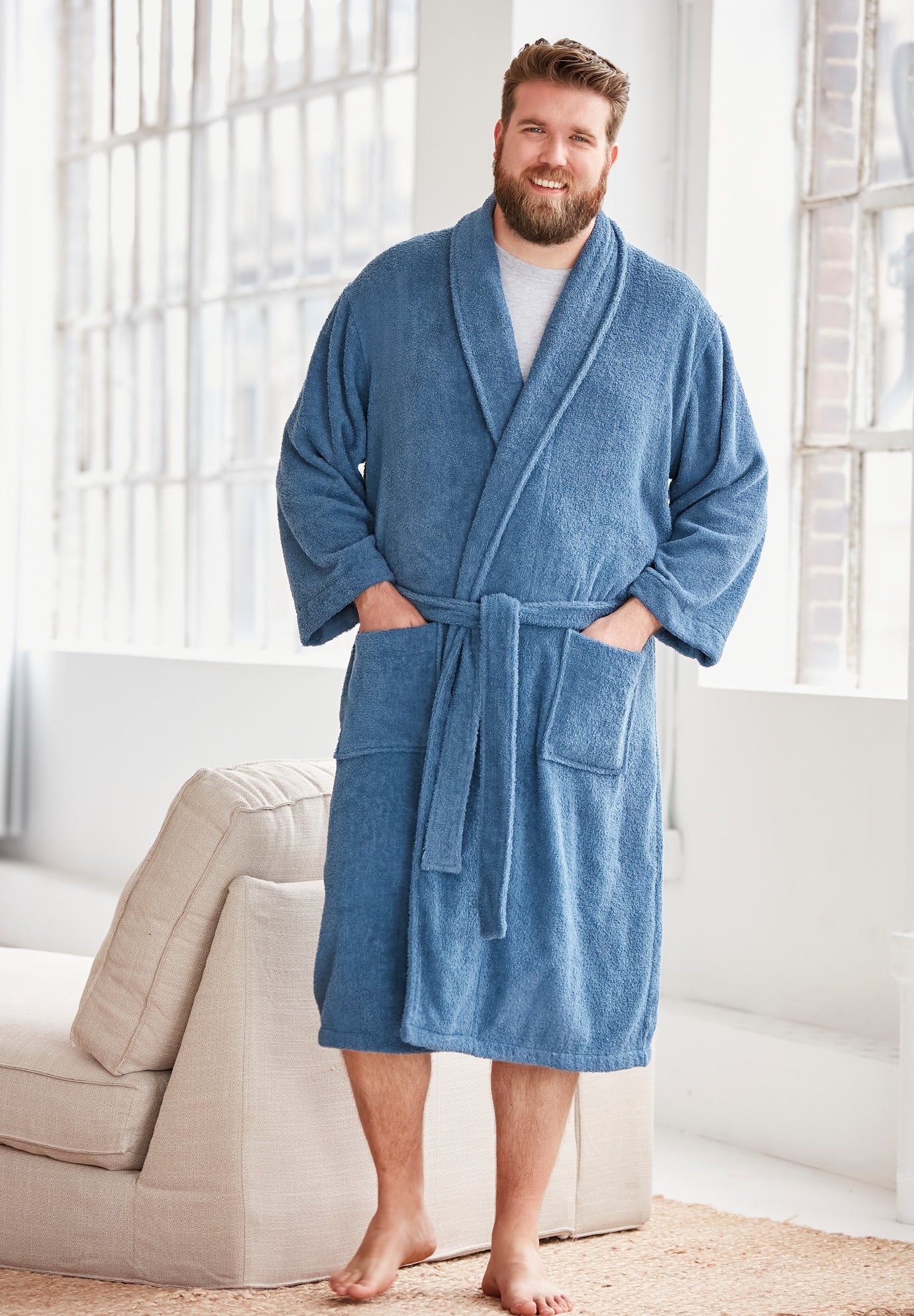 Terry Bathrobe with Pockets image number 0