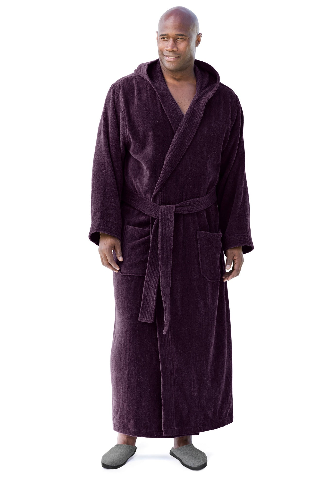Terry Velour Hooded Maxi Robe image number 0
