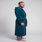 Terry Velour Hooded Maxi Robe image number null