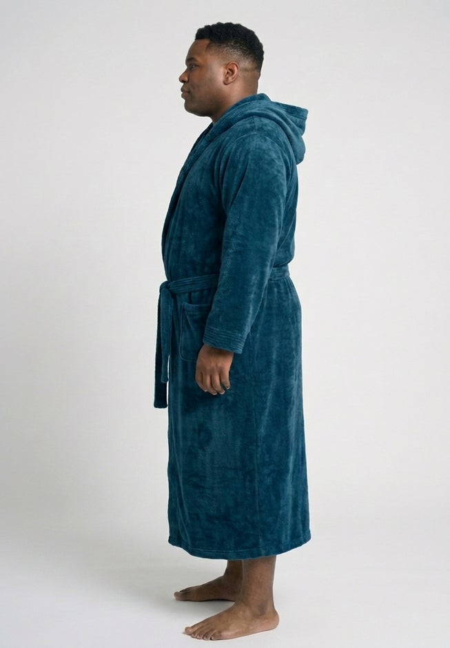 Terry Velour Hooded Maxi Robe image number 2