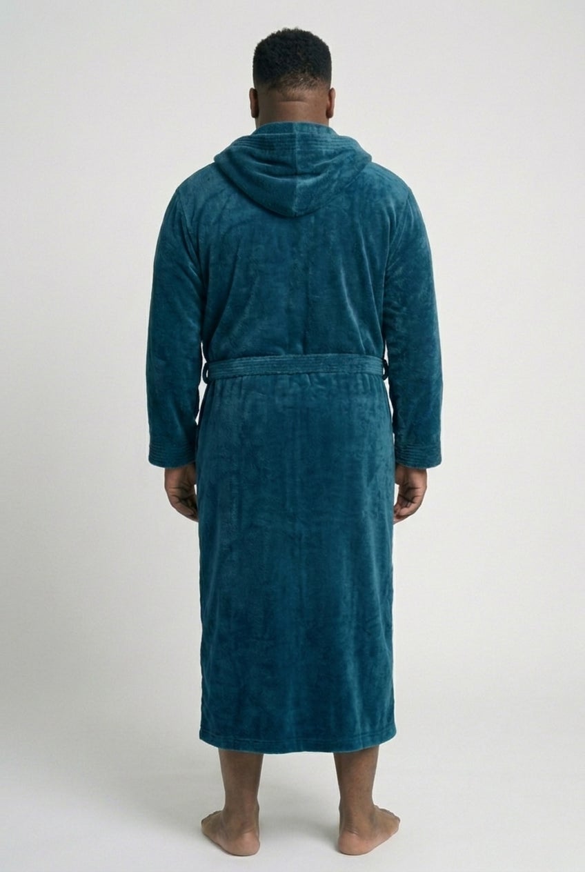 Terry Velour Hooded Maxi Robe image number 3