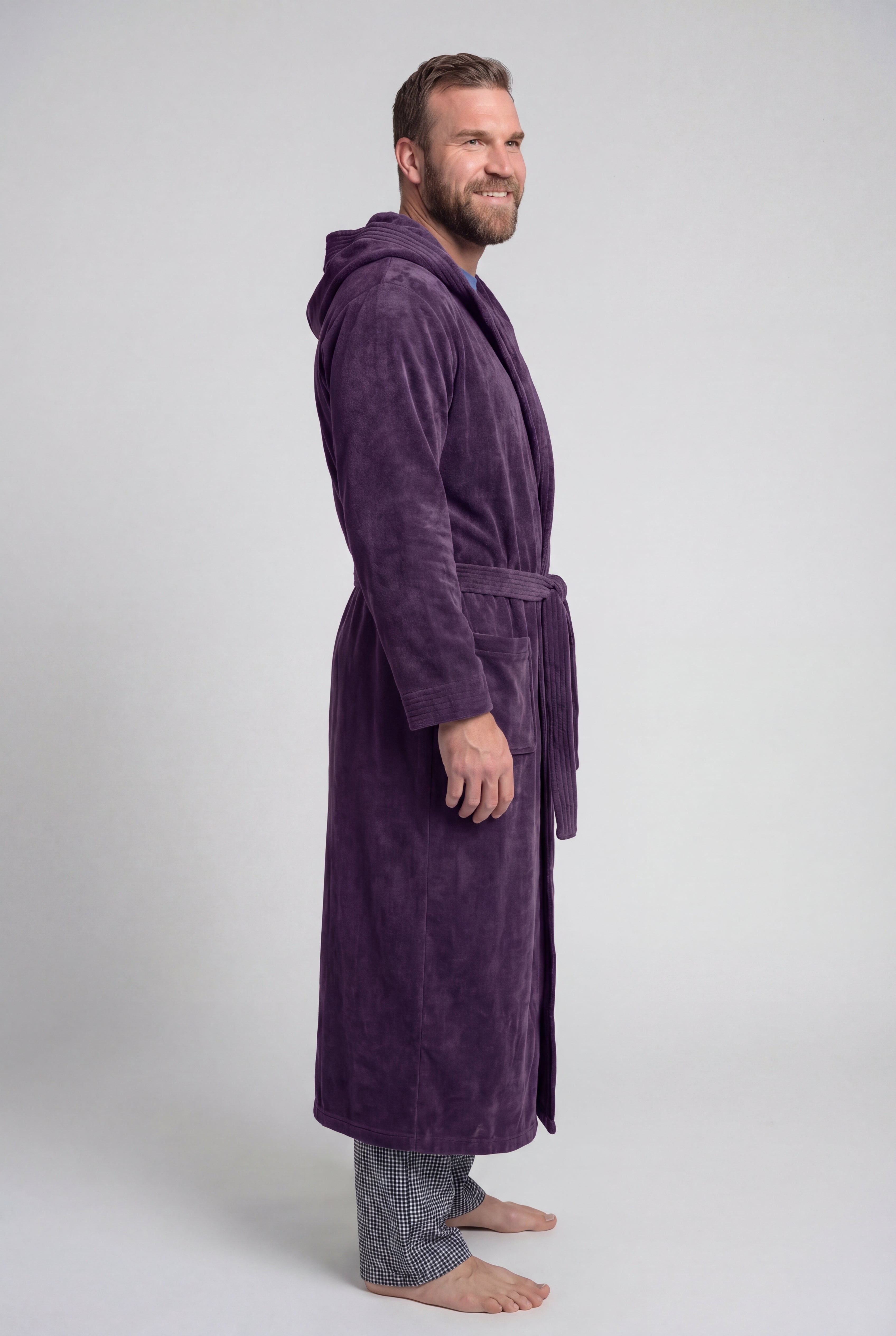 Terry Velour Hooded Maxi Robe image number 2