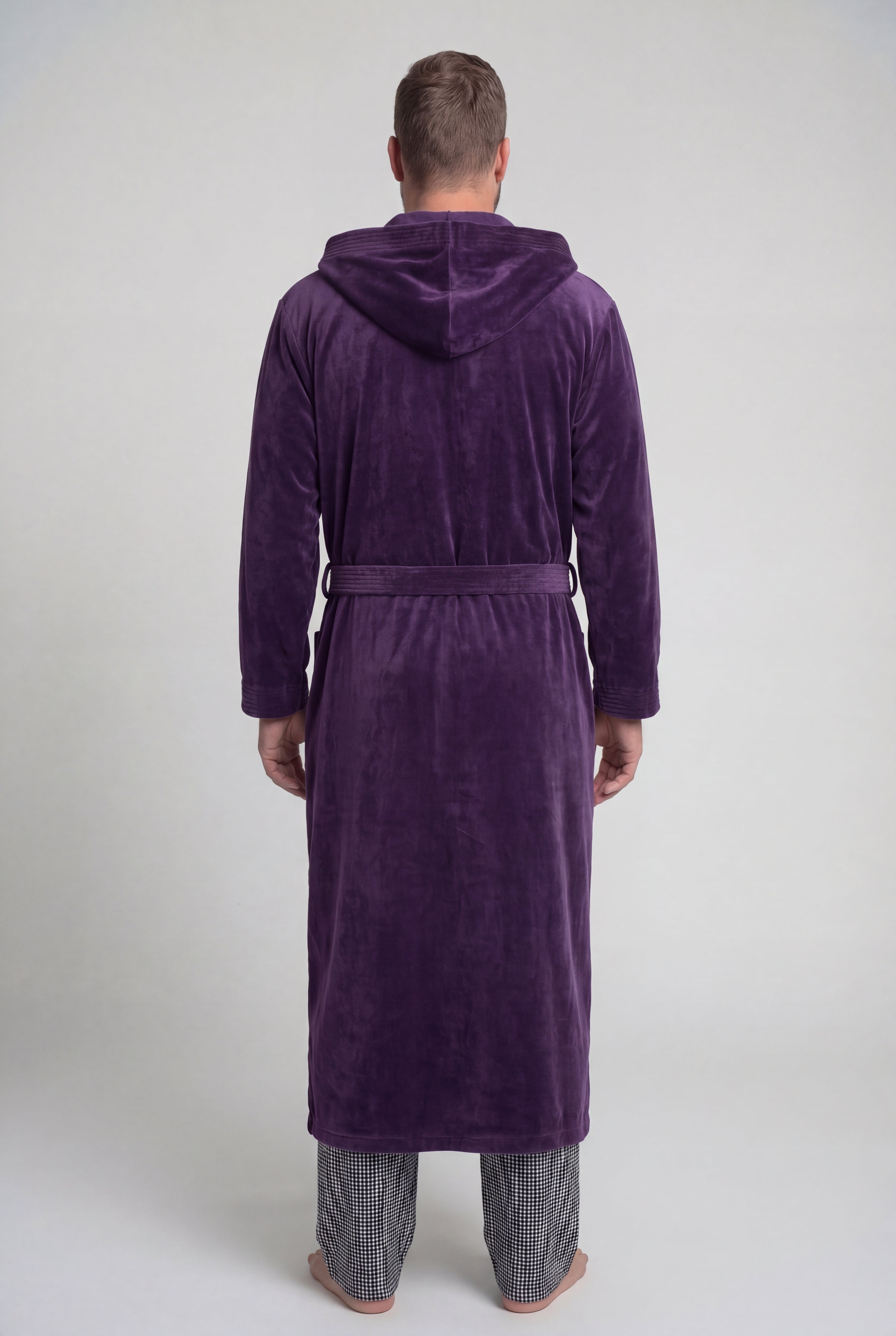Terry Velour Hooded Maxi Robe image number 3