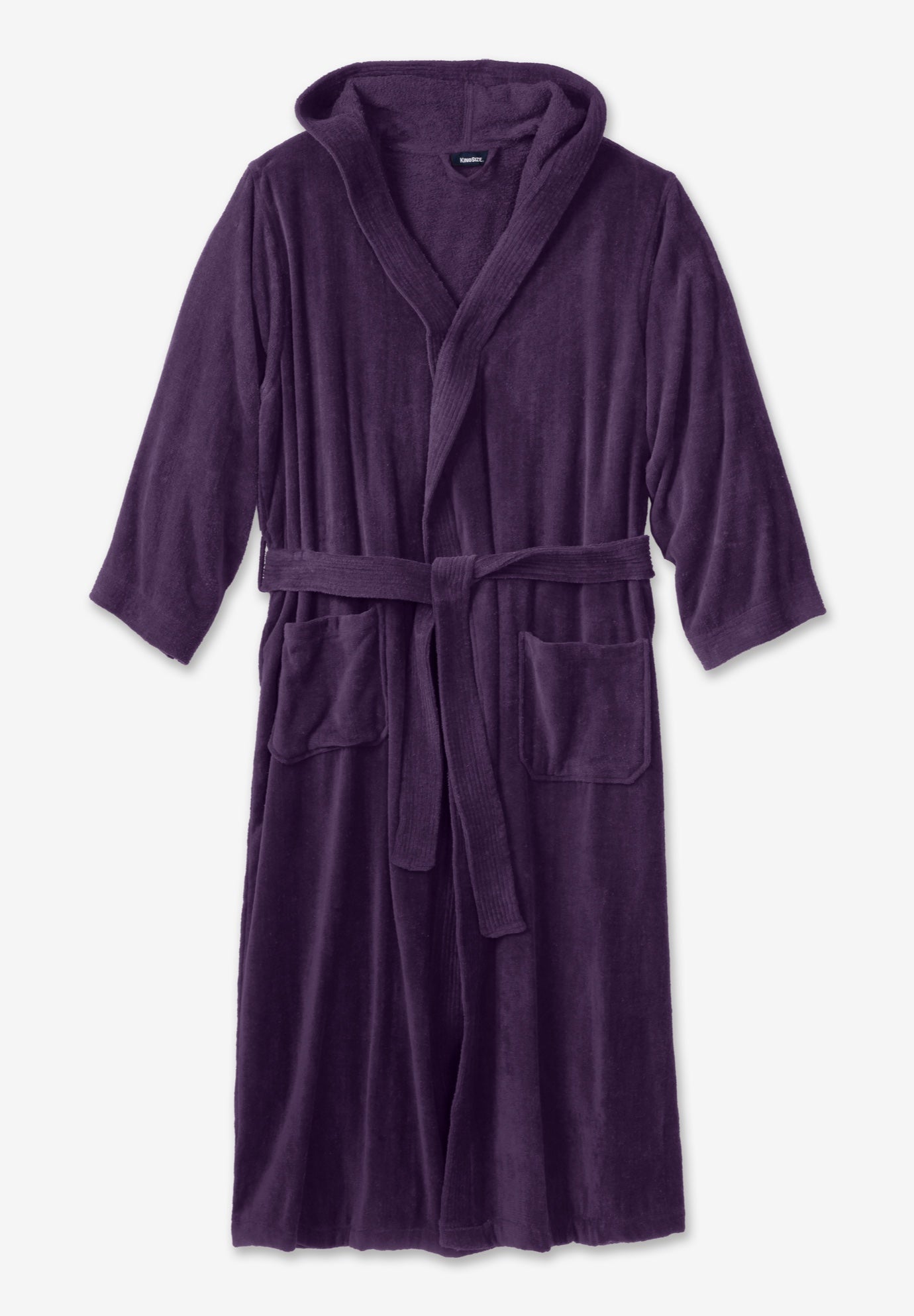Terry Velour Hooded Maxi Robe image number 1