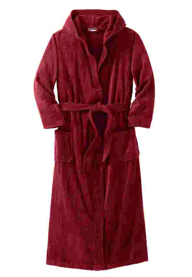 Terry Velour Hooded Maxi Robe image number 0