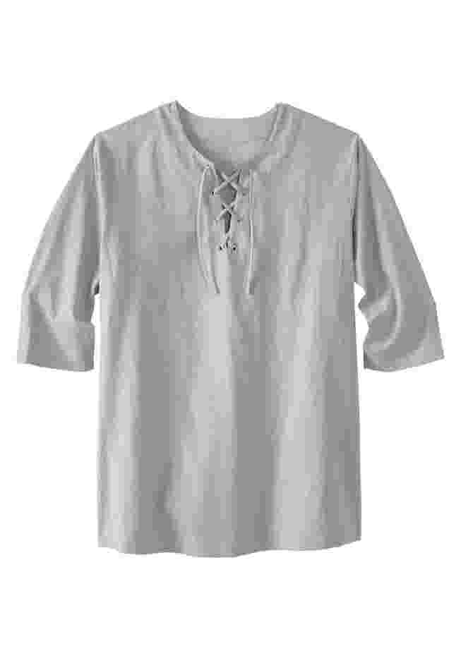 Gauze Lace-Up Shirt image number 3