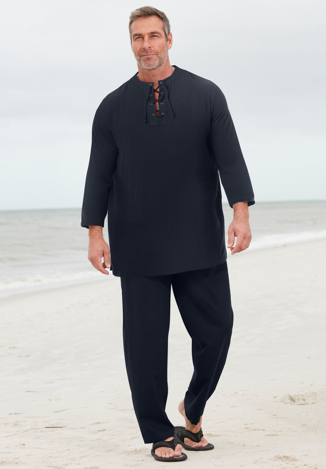 Gauze Lace-Up Shirt image number 0