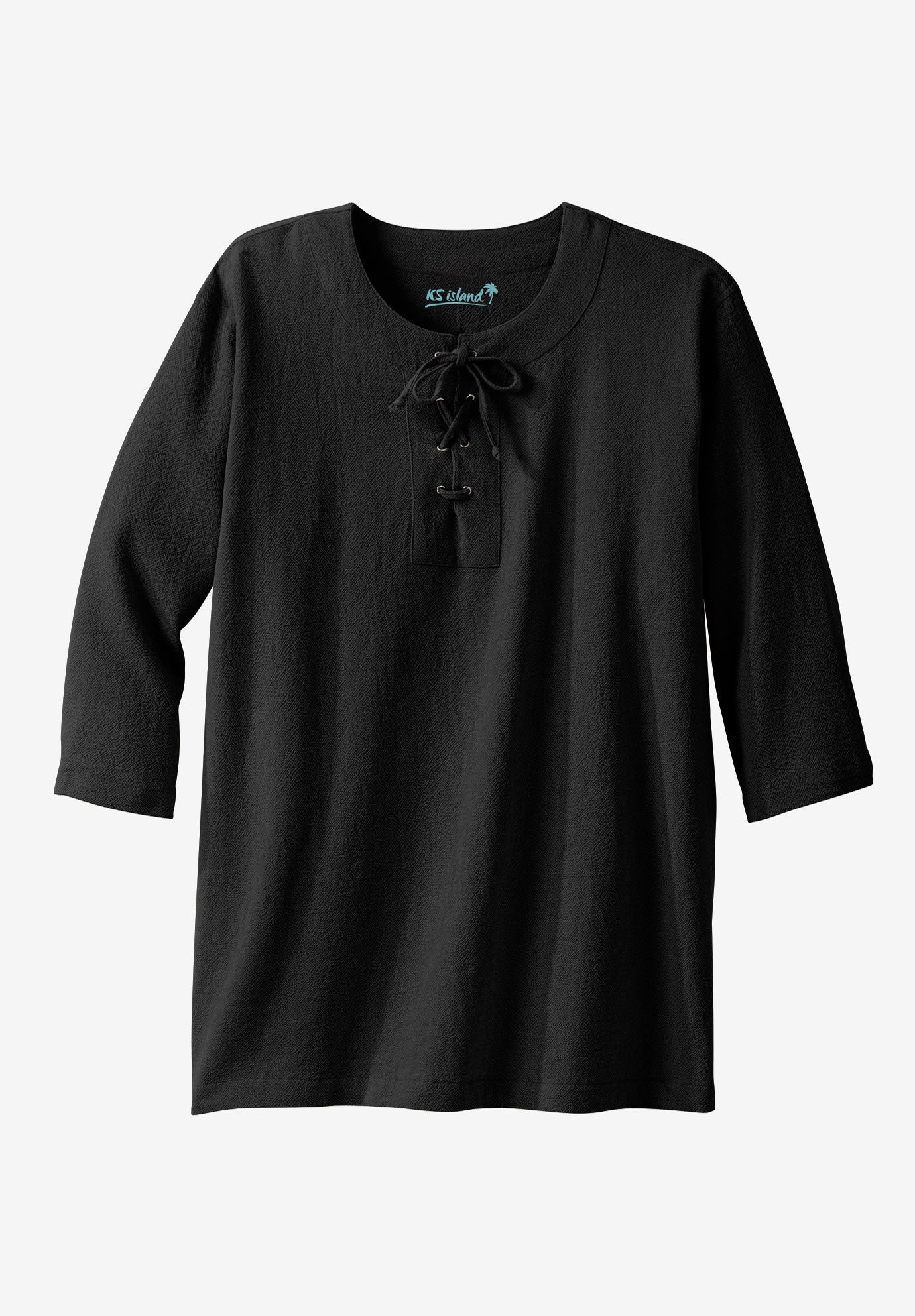 Gauze Lace-Up Shirt image number 1