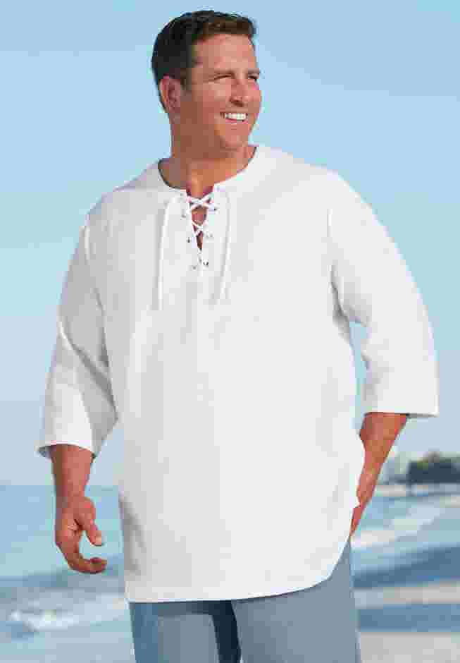 Gauze Lace-Up Shirt image number 0
