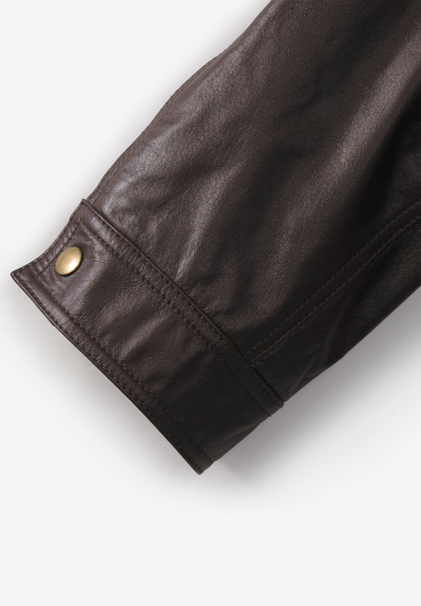 Leather Bomber Jacket with Quilted Lining, Brown | King Size