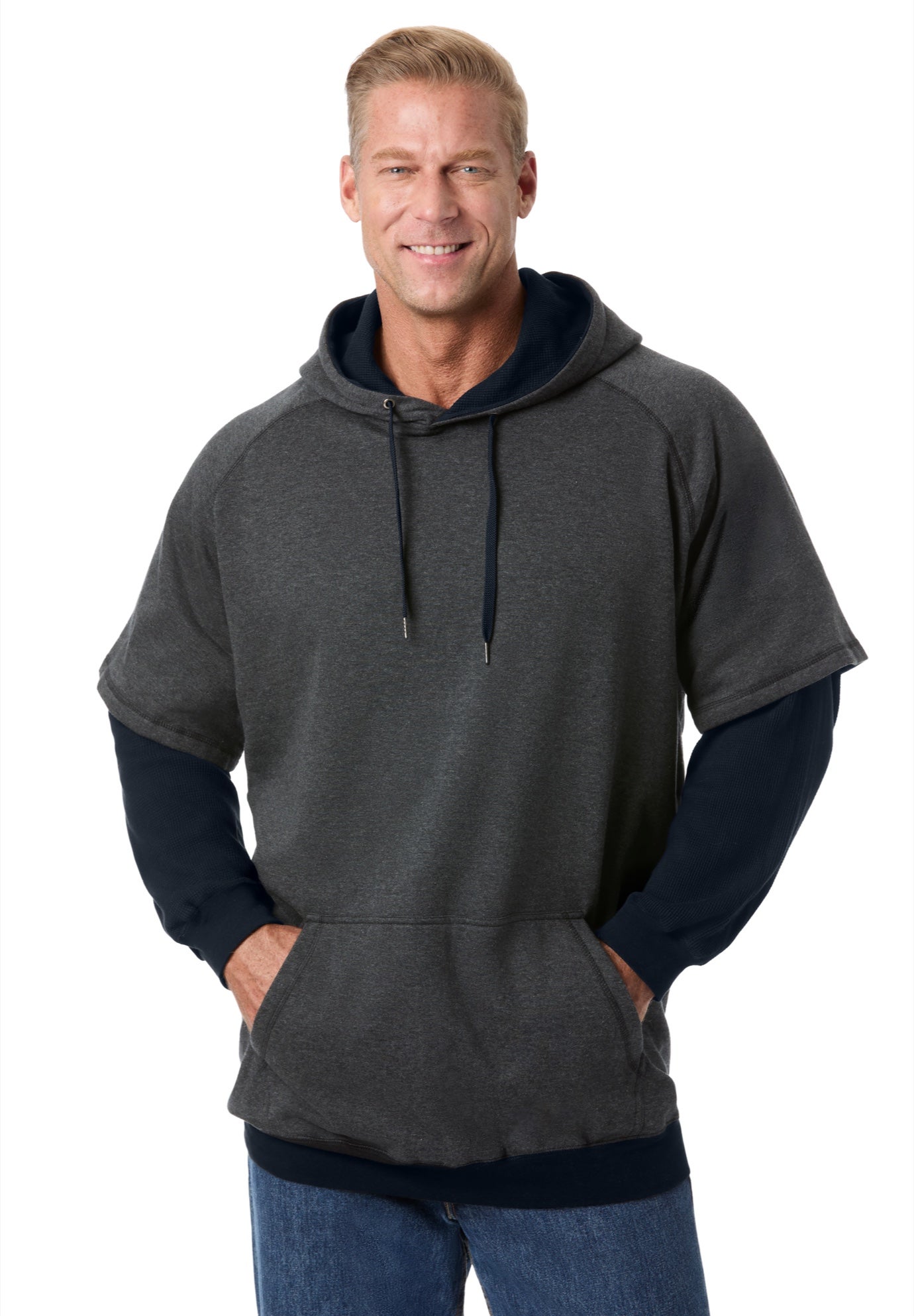 Thermal-Lined Layered Look Hoodie image number 0