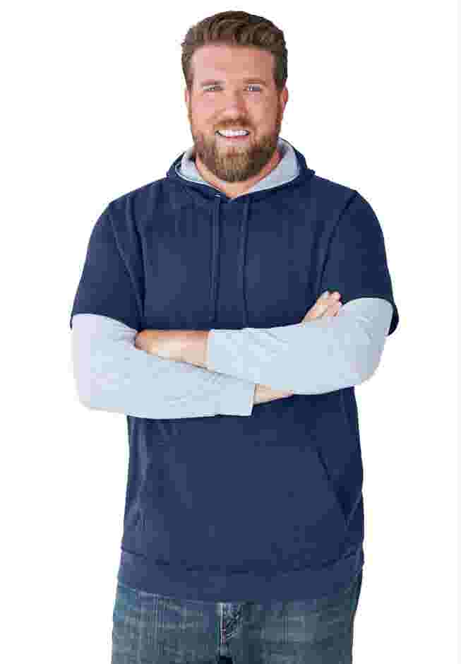 Thermal-Lined Layered Look Hoodie image number 0