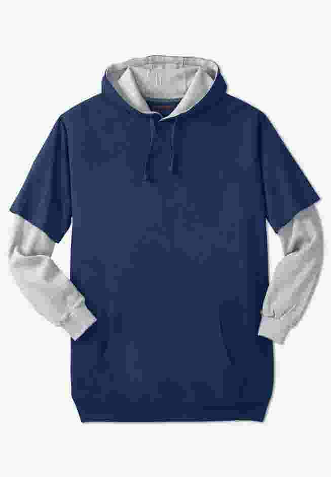 Thermal-Lined Layered Look Hoodie image number 0