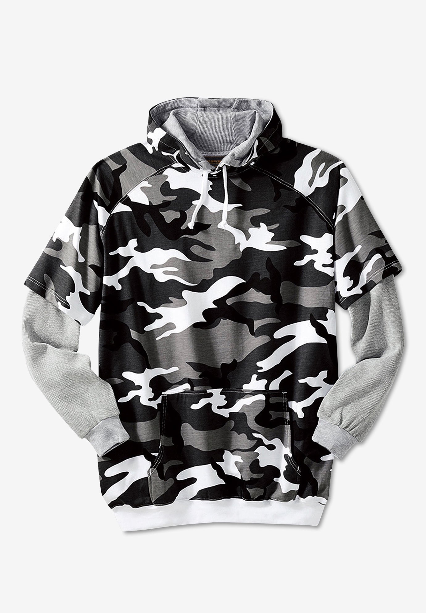 Thermal-Lined Layered Look Hoodie image number 0