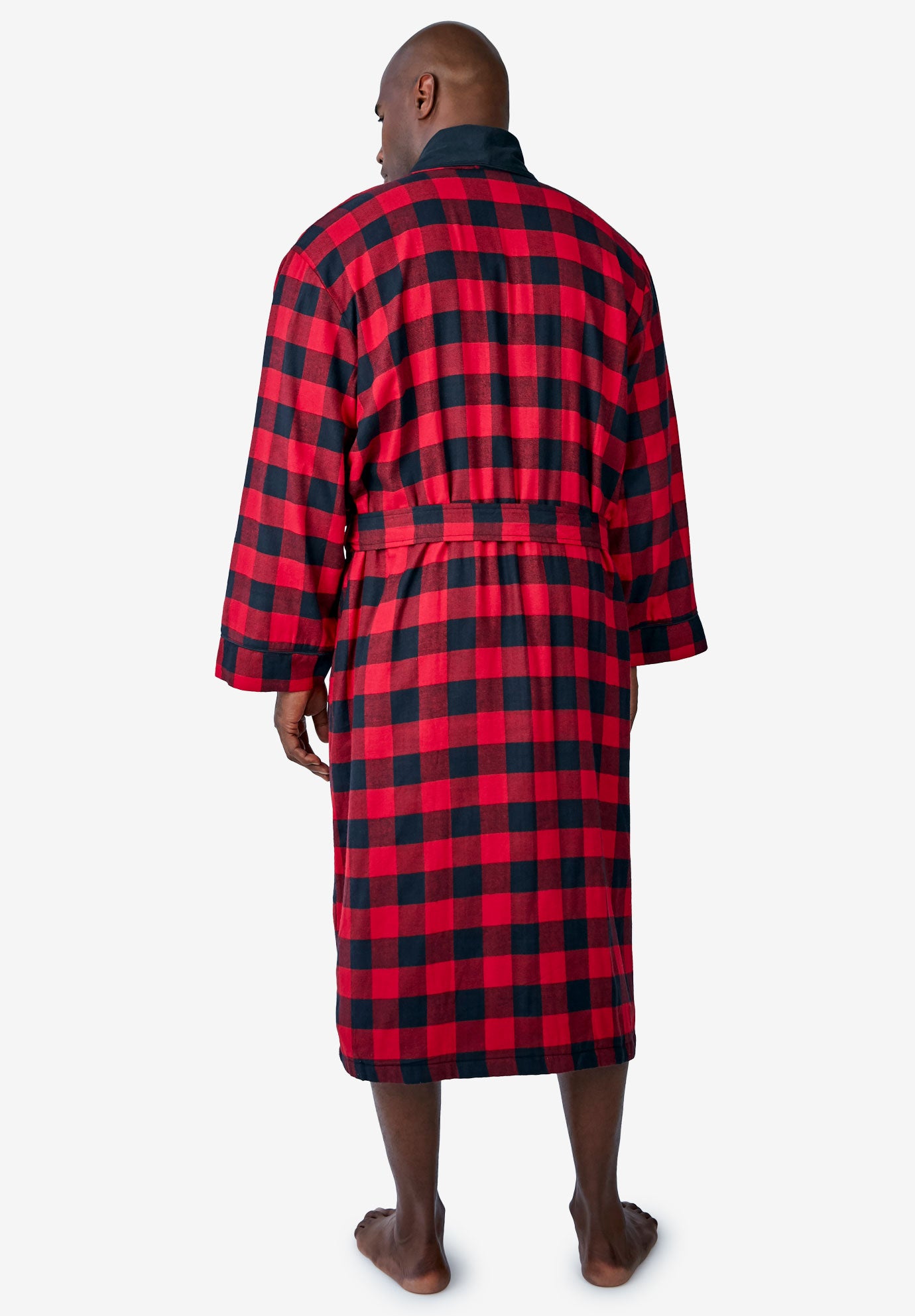 Jersey-Lined Flannel Robe image number 1