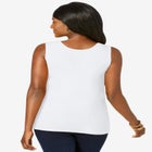 Stretch Cotton Horseshoe Neck Tank image number null