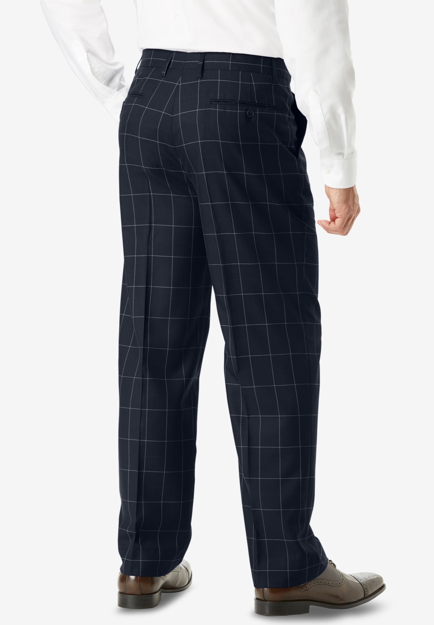 Easy Movement Plain-Front Expandable Dress Pants image number 1