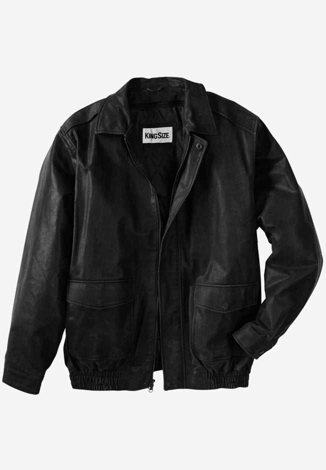 Leather Aviator Bomber image number null