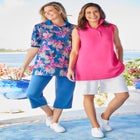 Elbow-Sleeve Polo Tunic image number null