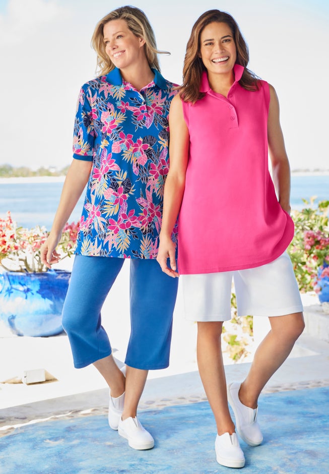 Elbow-Sleeve Polo Tunic image number 5