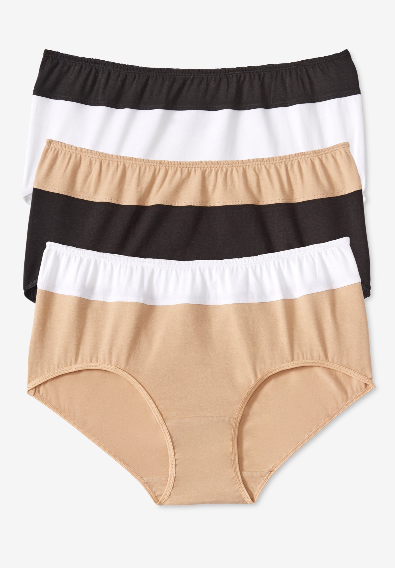 Full Coverage Stretch Cotton Color Block Brief 3-Pack image number 0
