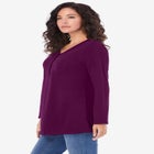 Ultimate Long Sleeve Henley Tee with Sweetheart Neck image number null