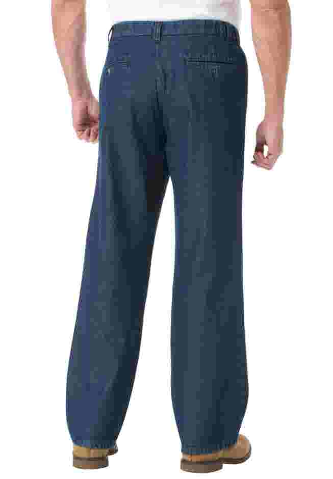 Relaxed Fit Comfort Waist Pleat-Front Expandable Jeans image number 1