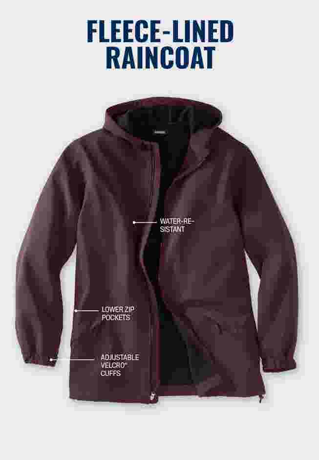 Fleece-Lined Slicker Rain Coat image number 1